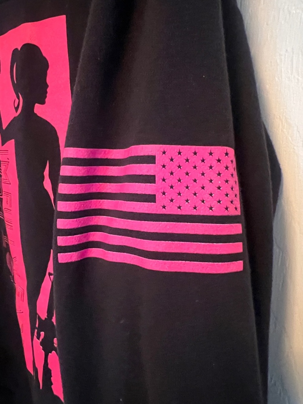 Grunt Style Black Hoodie with Pink 'Badass' Script - Picture 5 of 7